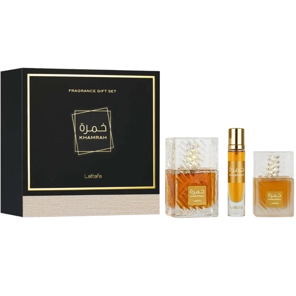 KIT LATTAFA KHAMRAH EDP 100ML + 12ML + HAIR MIST