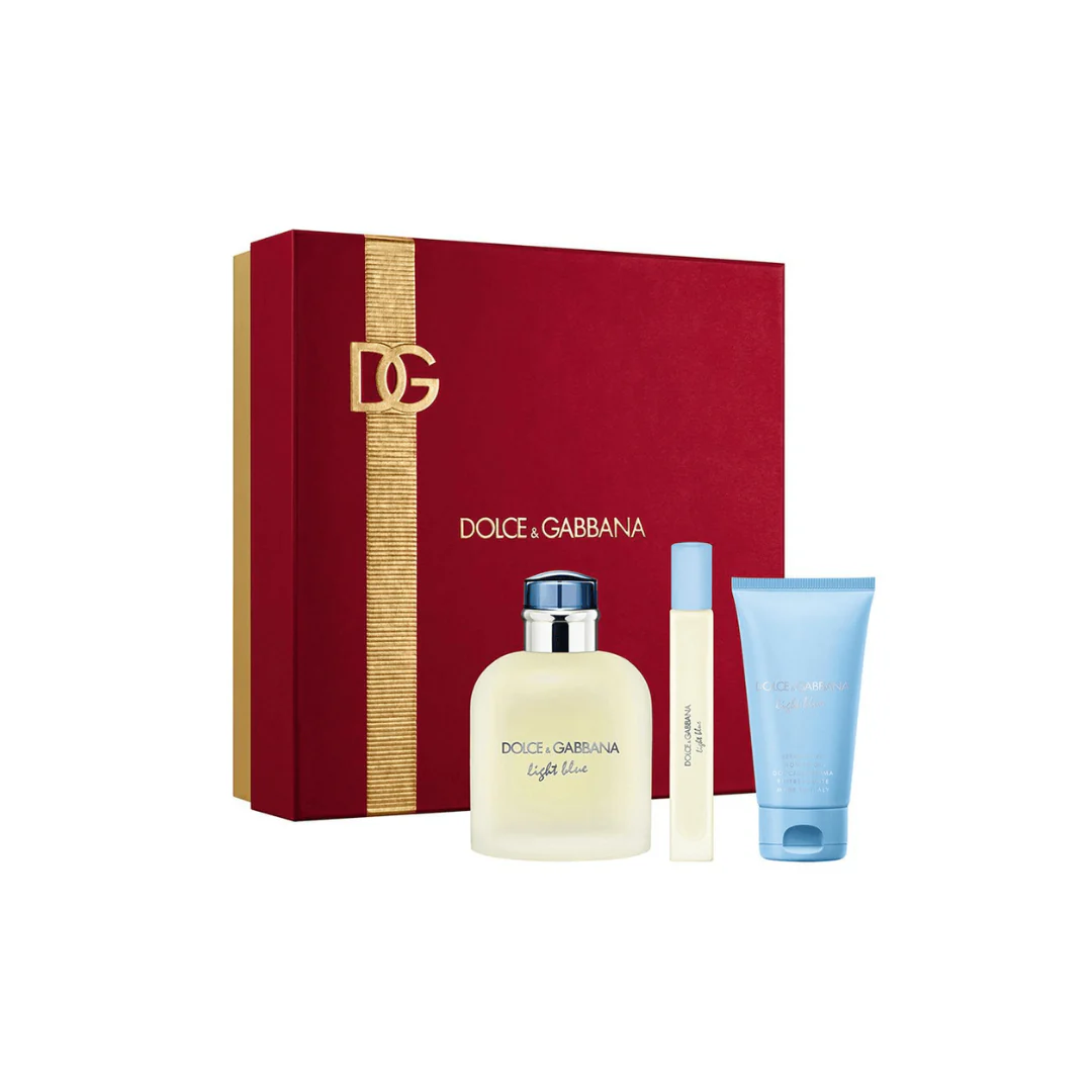 KIT DOLCE GABBANA LIGHT BLUE MASC  EDT 125ML 10ML   GEL CAJA ROJA . - Imagen 1